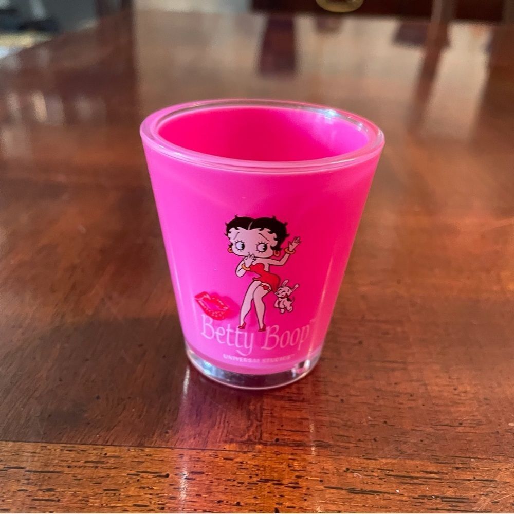 Betty Boop Universal Studios 2.5" Plastic Pink Bar Shot Glass